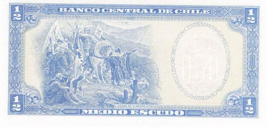 1/2 Escudo Chile p134A a3-1